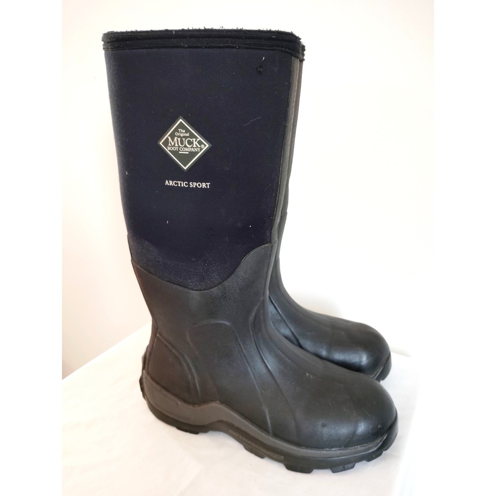 Muck Arctic Sport Tall Waterproof Boot Black M9.5 WM 10.5 Duck Hunt Anti Slip**